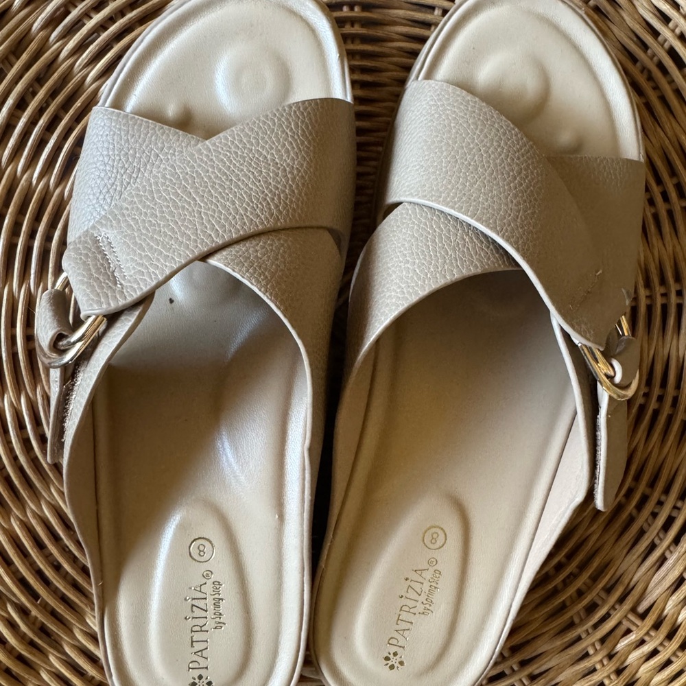 Patrizia Taupe Slide Sandals